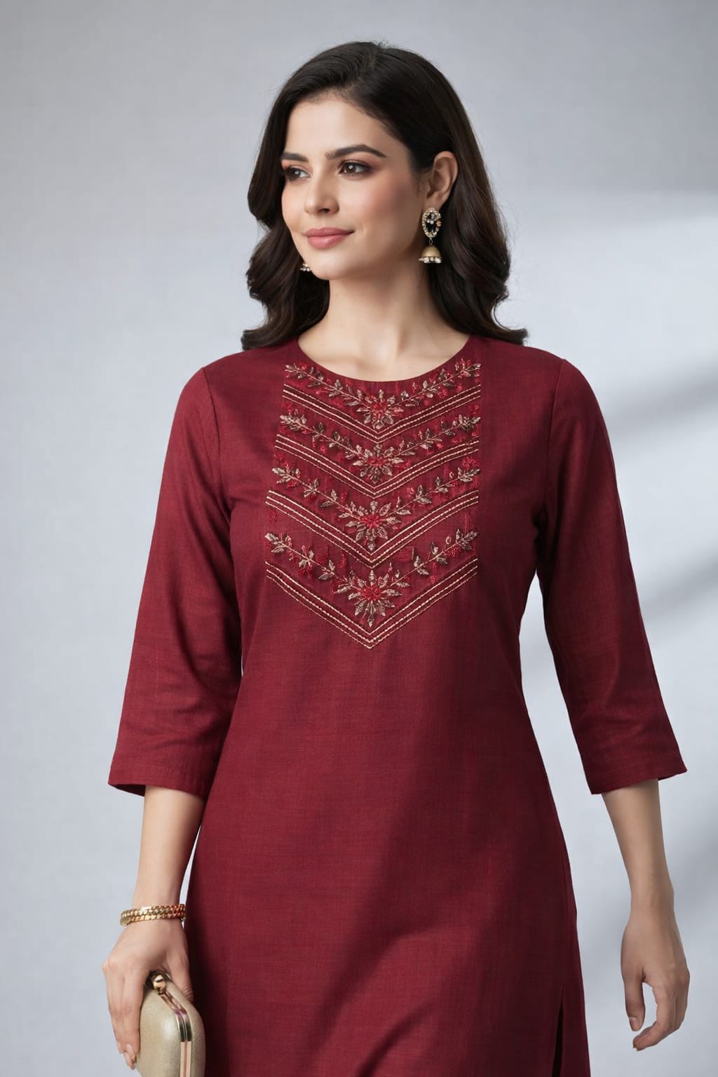 Chanderi Silk Kurti