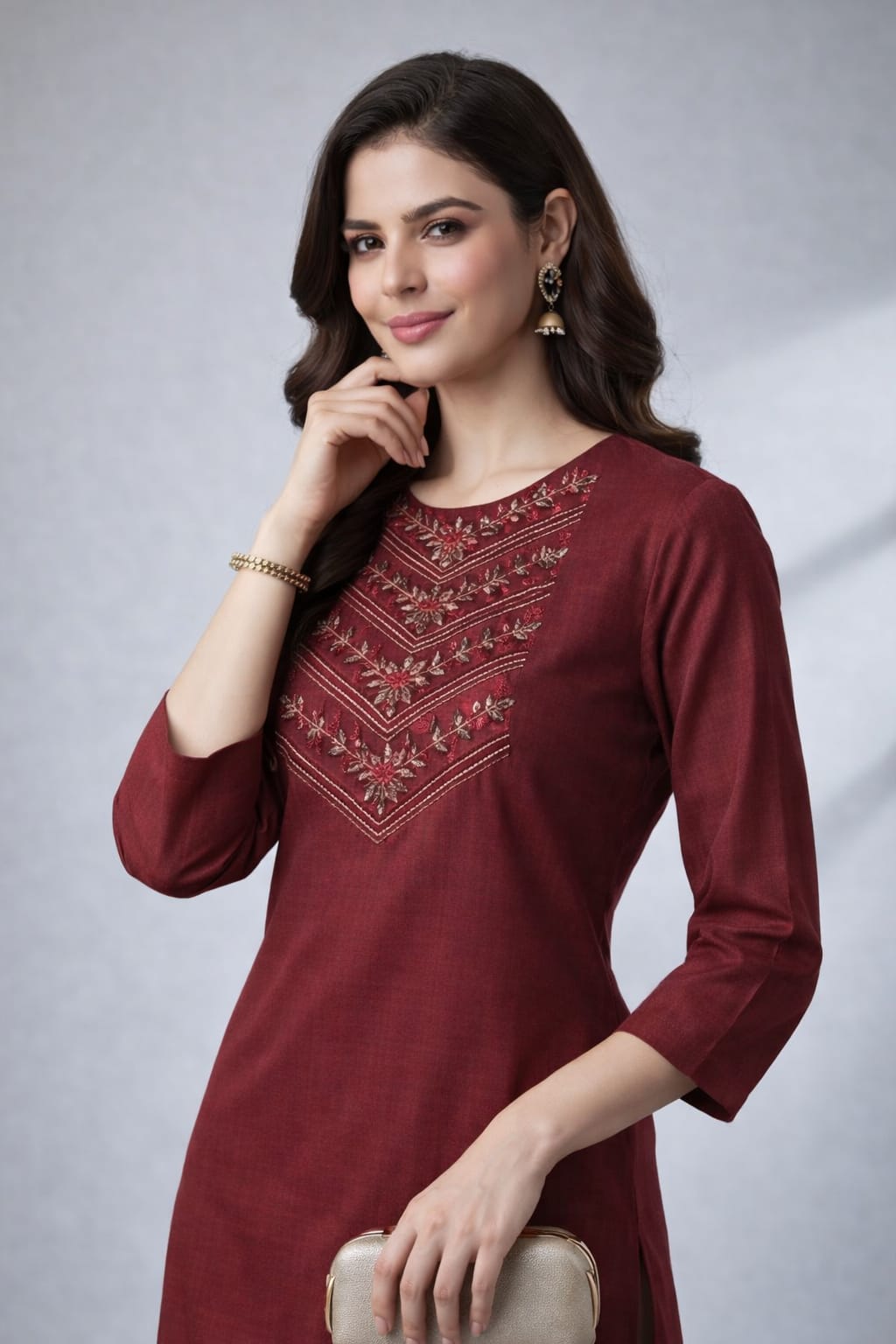 Chanderi Silk Kurti
