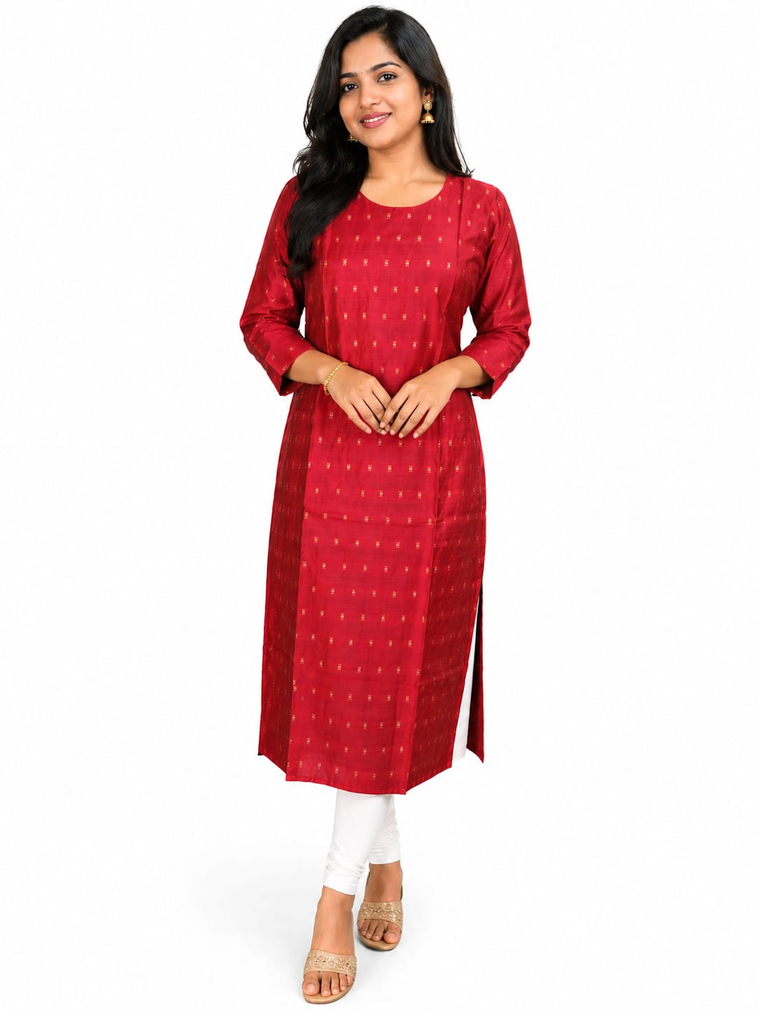 COTTON RED KURTI