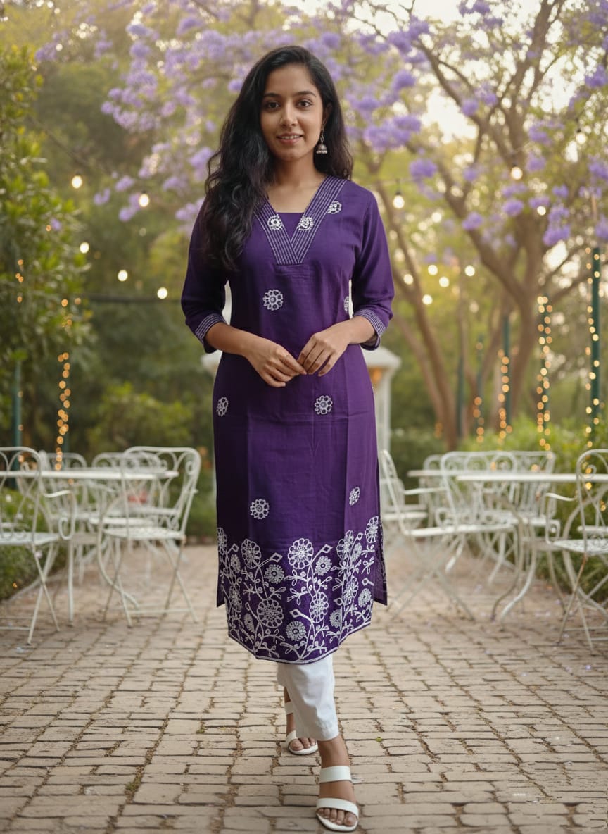 Vertical Fabric Kurti