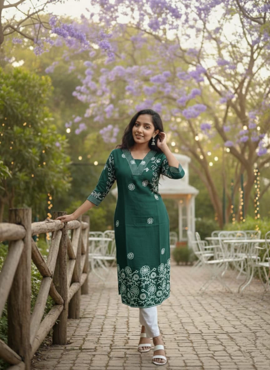 Vertical Fabric Kurti