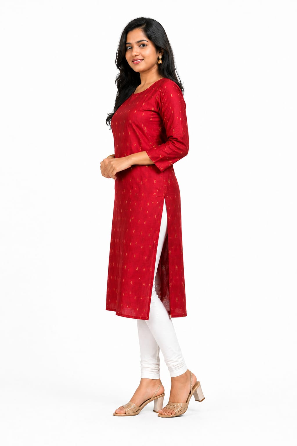 COTTON RED KURTI