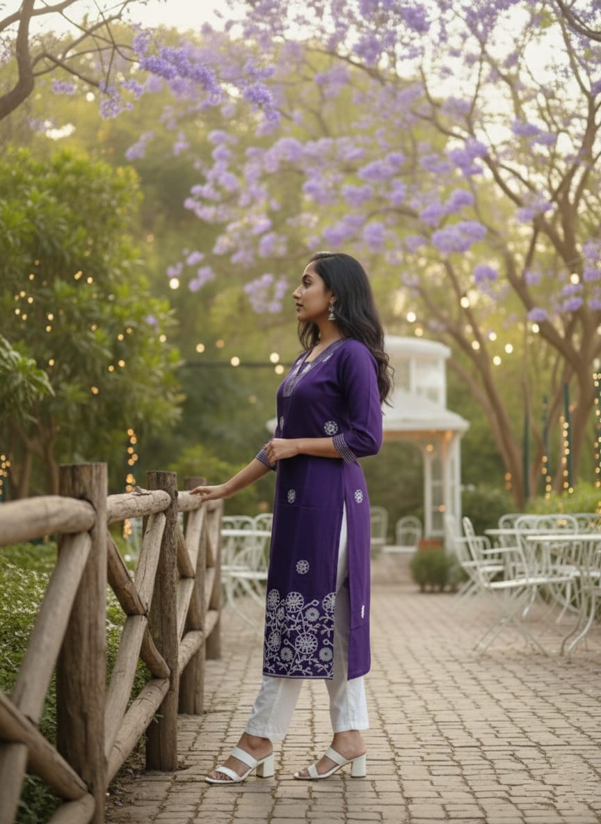 Vertical Fabric Kurti