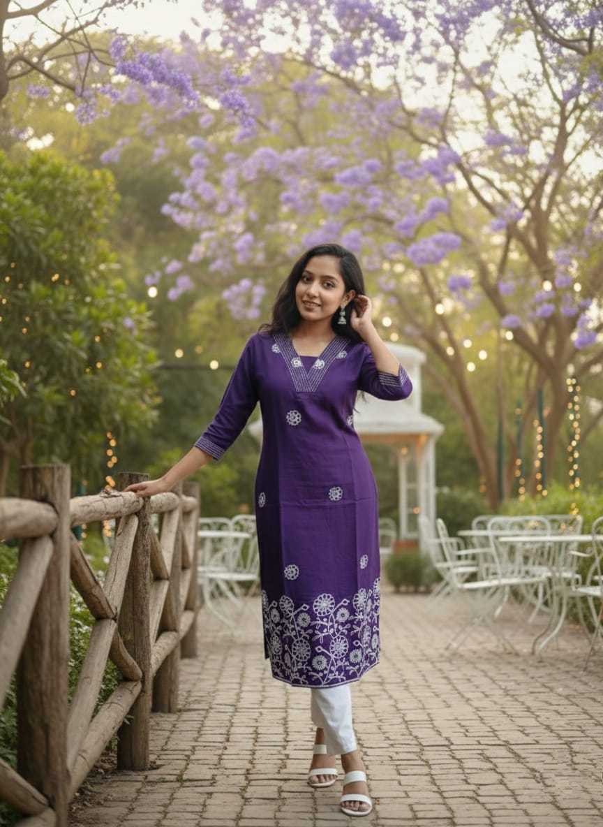 Vertical Fabric Kurti